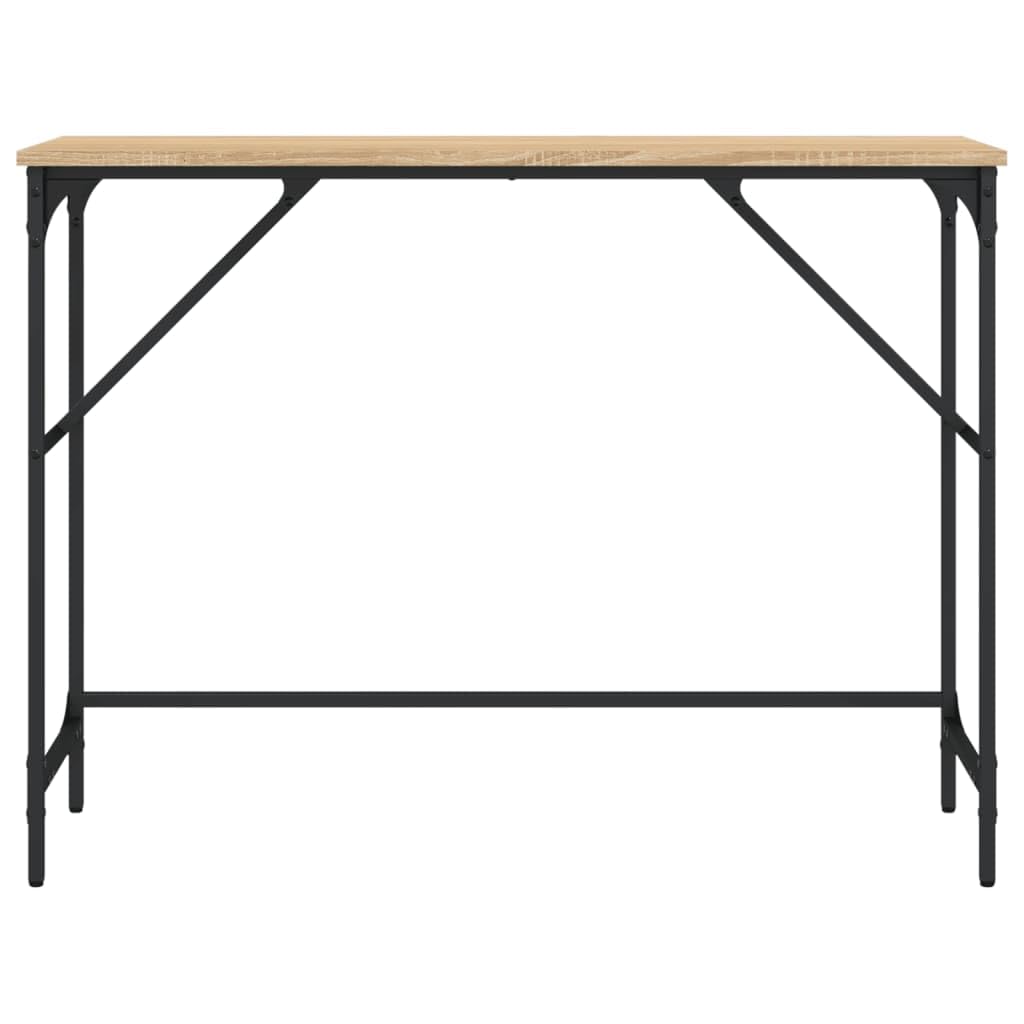 Tavolo consolle in rovere Sonoma, 100 x 32 x 75 cm, telaio in