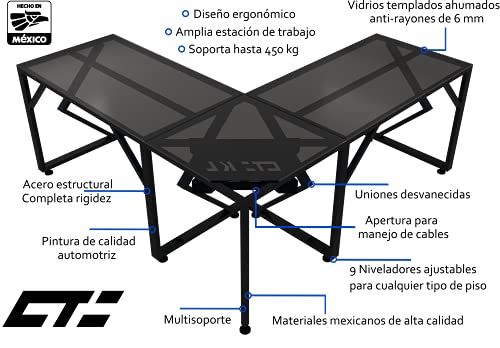 Review de Escritorio en l vidrio los 10 mejores. 30 Imagen adicional