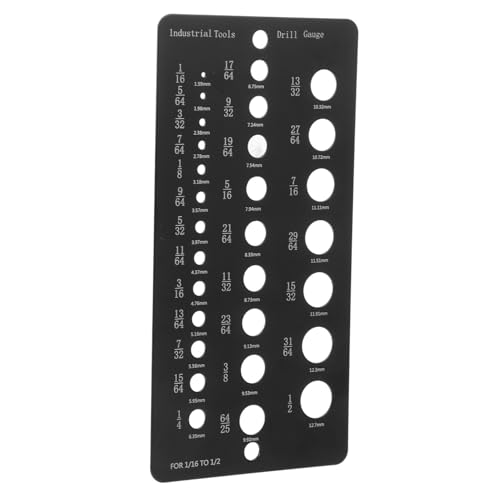 VILLFUL Aluminum Alloy Drill Bit Gauge 1/16-1/2 Inch Hole Measuring Tool for Mechanics Electricians