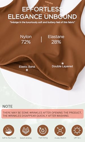 Image of ODODOS Halter Sports Bra for Women Non Padded Strappy Cropped Tops Workout Yoga Crop