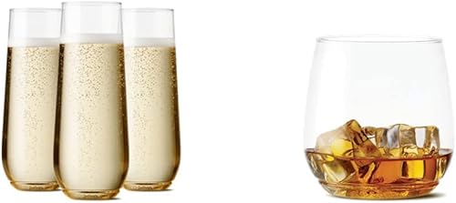 TOSSWARE POP - Paquete de copas de cóctel y champán de plástico irrompible de alta calidad (48 unidades)