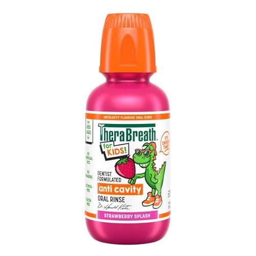 Therabreath 697029 Kids Mouthwash With Fluoride, Organic Strawberry Splash, Anticavity, 10 Fl Oz & Therabreath Kids Mouthwash thumb #1