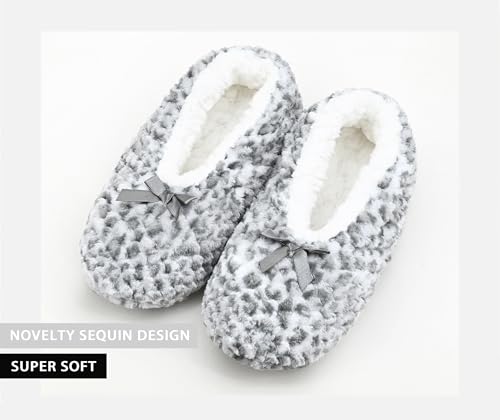 Image of DICUIRD Slipper Socks For Women With Grippers, Fuzzy With Non Slip Bottoms, Cozy Warm Fuzzy Slippers