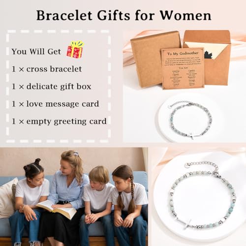 Image of Religious Cross Bracelet for Women Girls, Christian Gifts for Daughter Granddaughter Sister in Christ Friend Niece on Birthday Christmas Easter Valentines Day Graduation