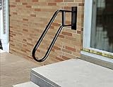 Updated Outdoor Handrail Wall Mount, Garage Railing with Polished Black Finished, Wall Mounted Hand