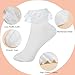 Quilax 2 Pairs Cotton Frilly Socks, Cute Princess Ruffle Socks Size 5-9, Turn Cuff Girls Lace Sock, Mini White Ankle Crew Sock for Fashion Girls Ladies Women