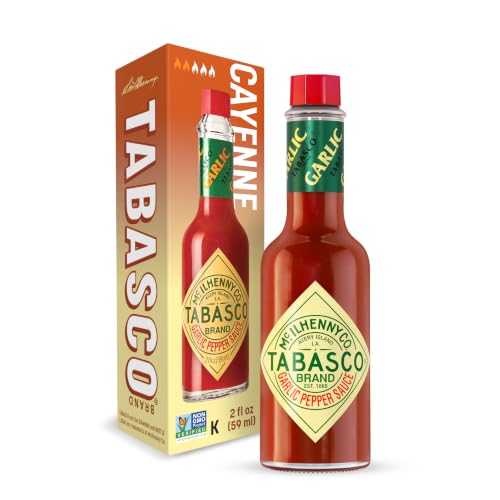 TABASCO Brand Cayenne Garlic Pepper Sauce, Mild, 2 Oz Glass Bottle (1-Pack)