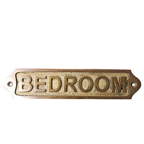 Sam Star Brass Metal Door Sign Plaques| Antique Finish| Easy Diy Installation Plaques| Best Home Decor Plaques| Plaques For Gents, Ladies, Office, Laundry, Restroom, Push, Pull, Parking (Bedroom) #TOP1