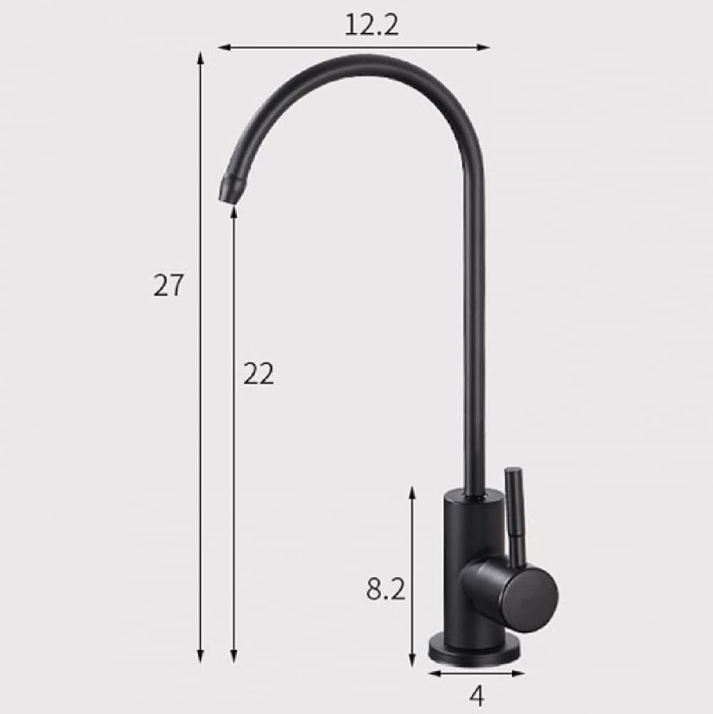 Grifo con Filtro de Agua, grifos de Cocina, Grifo con Filtro de Agua de refrigeración Individual para Fregadero de Cocina, Negro