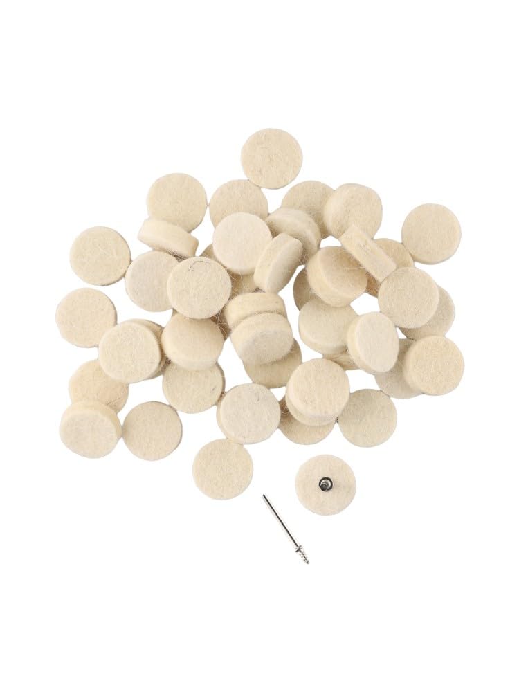 Ruote per lucidatura in feltro e lana 25 mm x 8 mm per smerigliatrici, 50 pezzi