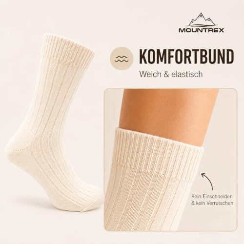 MOUNTREX Alpaka Wintersocken 2er-Set, Ecru/Beige, 39-42 – Bild 3