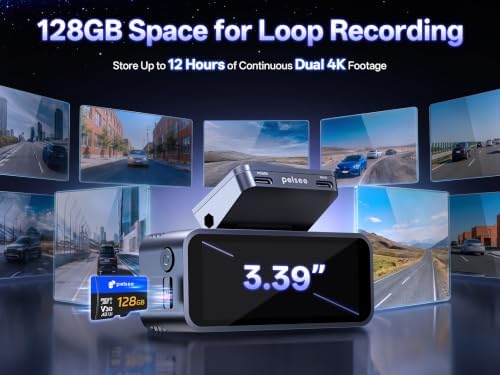 Pelsee S1 Pro Native 4K + 4K Dash Cam Front and Rear, 128GB Card Included — view 7