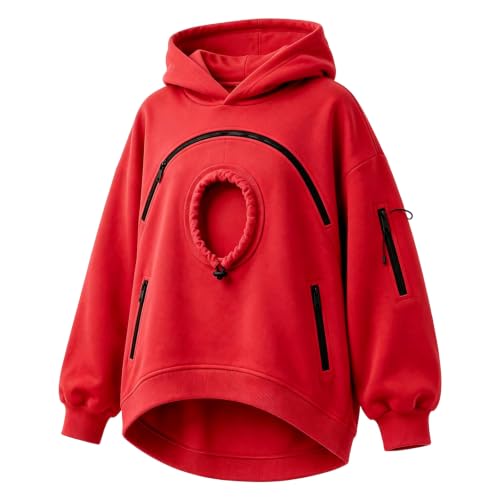 Pet Pouch Hoodie Unisex Oversized Cute Fleece Zipper Dog Carrier Hoodie - image 3