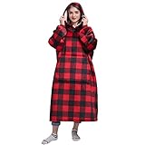 Waitu Manta con capucha de regalo para mujeres y hombres, a cuadros