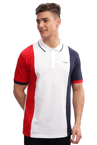 Image of ADRO Men's 100% Cotton Regular Fit Polo T-Shirt