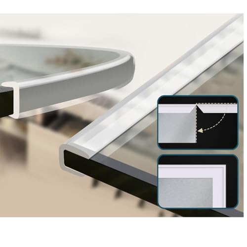 WZERHO Selbstklebender Transparenter Kantenschutz aus Gummi, U-Profil Kederband für Bleche & Metall, Gummileiste & Gummilippe