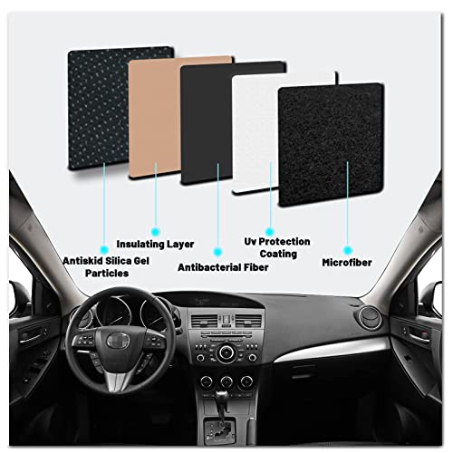 Inuboxes Dashboard Dash Board Cover Mat Pad Carpet Non-Slip Custom Compatible With Mazda 3 2010 2011 2012 2013 Protector Sunshield (Black Trim) #TOP3