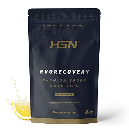 HSN Recuperador Vegetariano Sin Gluten Evorecovery | Limón 500g = 10 Servicios | Proteína Hidrolizada + Carbohidratos + Sales Minerales (Calcio Sodio Magnesio Potasio Cloruro)