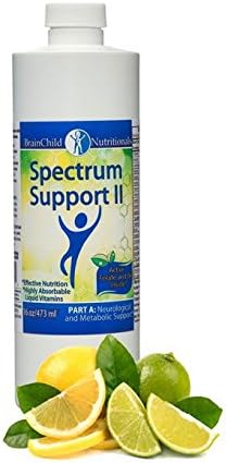 BrainChild Nutritionals Spectrum Support II P5P Vitamins Liquid Supplement for Autism - Bioavailable B6 (P-5-P) with Herbs for Kids & Adults on the Spectrum, Gluten-Free - Lemon Lime 16oz