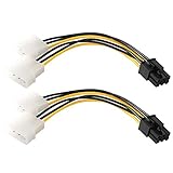 2 Pack 6 Pin PCI Express to Dual 4 Pin Molex LP4 Power Cable Adapter (Video Graphics Card Power...