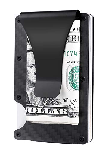 amelleon Mens Leather Bifold RFID Money Clip Wallet, Front Pocket Wallet with Money Clip