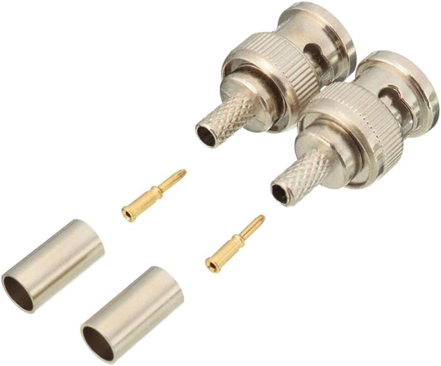 BW 30pcs BNC Male Crimo-on Crimo on Connectors Plugs RG59 for CCTV Camera Connect Anpwoo BNC Communication Converter Sercurity IPC