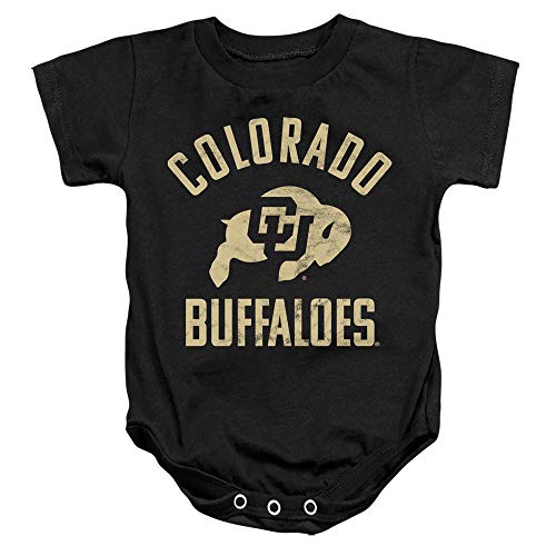 University of Colorado Official One Color Buffaloes Logo Unisex Infant Snap Suit for Baby, Black, Medium (12 Months)