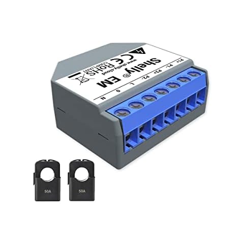 Monitor de consumo eléctrico Fraos Shelly EM + 2 pinzas amperométricas de hasta 50 A Cover