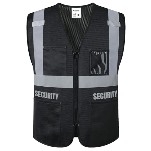 JKSafety Security Vest for Security Guard Hi Vis Safety Vest for Men W