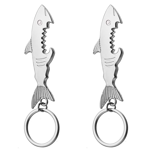 Dimeho 2 Pack Shark Beer Bottle Opener Funny Metal Corkscrew