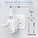 Beondon Universal European Plug Adapter Kit, 3 Detachable Plugs (C/E/F/G) for UK/France/Germany/Italy/Spain, 2 US Outlets & 5 USB Ports (3 USB C) with EU All Coverage, Multi-Device Charger for Travel