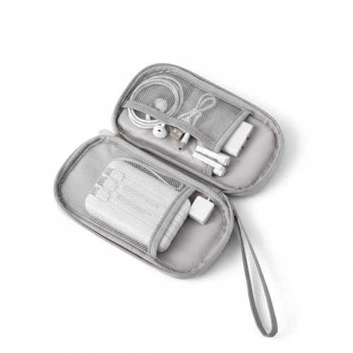 WildHorn Waterproof PU Electronic Organizer Pouch | Portable Travel Gadget & Cable Storage Bag for Power Bank, HDD, Charger & Digital Accessories (Light Blue)