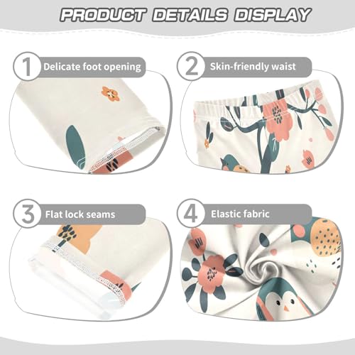 Toddler Girls Leggings Printed Yoga Pants Leggings Bird Tree Flower for Kids3