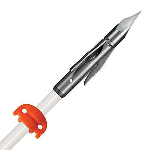 AMSBowfishing Arrow with 3-Barb Grapple Point and White Fiberglass Shaft