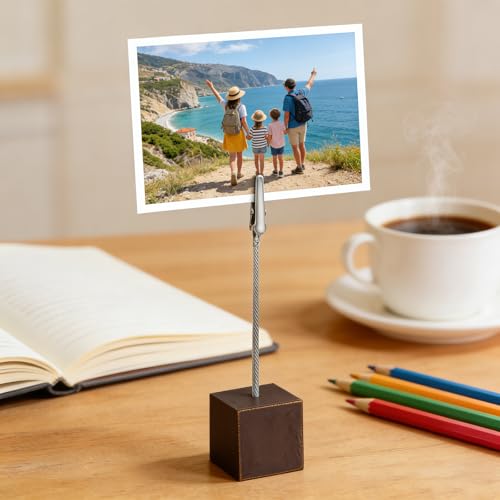 20 Stück Fotohalter mit Klammern, Schwarz Holz Memo Clip Halter, Memo Clip Halter, Fotohalter mit Clips Oder Klammern, Bilderhalter Notizhalter für Hausdekoration,Büro