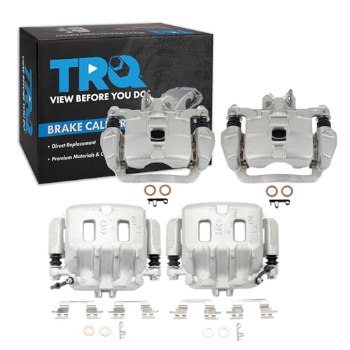 Image of TRQ Front and Rear Brake Caliper Set Zinc Coated Brackets Compatible with 1998-2002 Subaru Forester 1999-2001 Impreza