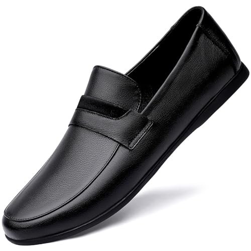Men's Leather Dress Loafers Slip On Casual Shoes Lightweight Soft Penny Loafers Classic Moccasins Driving Shoes