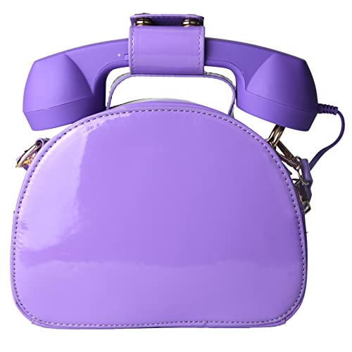 Image of QiMing Retro dial telephone Crossbody Shoulder Bag,Pu Movable microphone Purse for Women