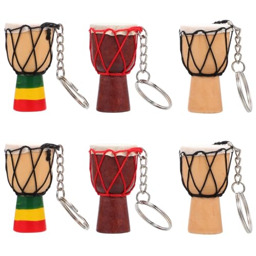 6 Stk Djembe-anhänger Mini-djembe-trommel Trommelfell Aus...
