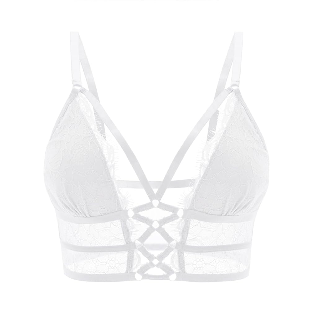 QHQQXN strój damski biustonosz na ramiączkach Criss Cross krótki top z rzęsami biustonosz kamizelka Bralette Busiter bielizna