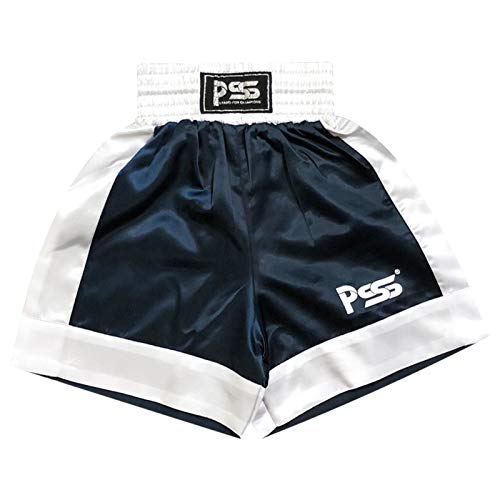 Kids Boxing Shorts & Top Set 2 Pieces Satin Fabric 3 to 14 Years (Navy Blue, 7-8 Years)