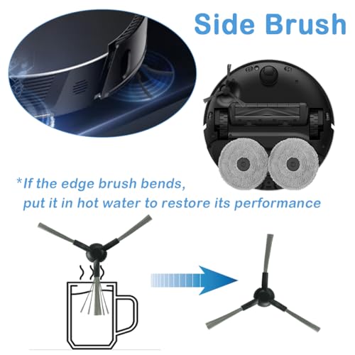 Cleptorize Accessories for Dreame L10s Pro Ultra Heat/ X30 Ultra, Replacement Parts for Dreame L10s Ultra Gen 2 with 1 Main Brush, 4 Dust Bags, 6 Mop Pads, 4 HEPA Filter, 4 Side Brushes by Cleptorize - Image 7