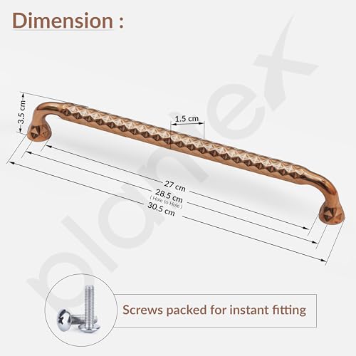 Image of Plantex Cabinet Handle /Kitchen Cabinet Door Handle /Wardrobe /288 mm Cupboard Handle /Door Pull-Push Handle for Home /Office - Pack of 2 (Rose Gold)