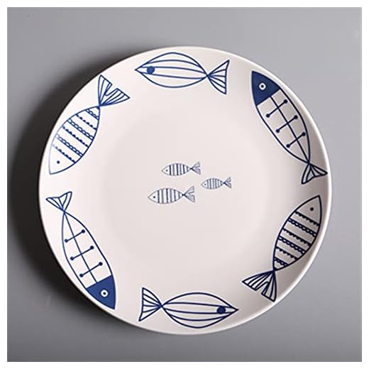 Kreativ handmålad keramisk skiva hushållsplattor kreativ enkel biff pasta västerländsk efterrätt frukost tallrik middag tallrik (Color : C, Plate Size : 8 inches)