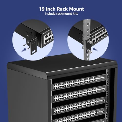 Image of 48 Port Gigabit Managed Network Switch with 6 Port Uplink 10Gbps SFP+, YuanLey 54 Port L3 Smart Managment Ethernet Switch, Desktop or Rackmount, Compatible for Cisco, Netgear