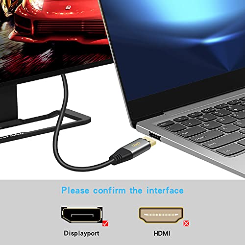 General Kirzi Displayport To Displayport Cable 6Ft Displayport 1.2 Cable (4K60Hz, 2K165Hz, 2K144Hz), Ultra High Speed Dp To Dp Cable, Compatible With Laptop Pc Tv Gaming Monitor (6Ft) #TOP3
