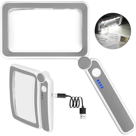 Rechargeable 4X Magnifying Glass with Light Cover