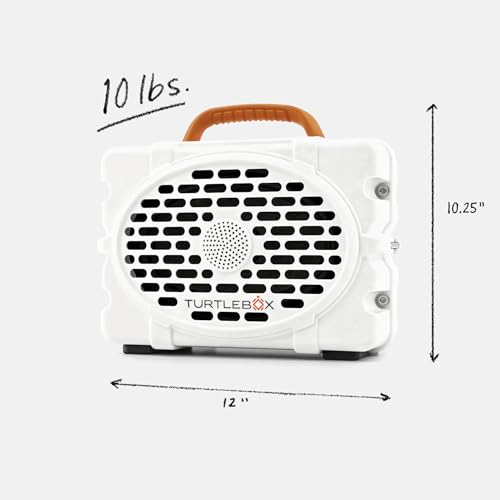 Image of Turtlebox Original Gen 3: Portable Outdoor Bluetooth Speaker - Ultra-Loud (120dB), Waterproof (IP67), Rugged, Impact-Resistant, 3-Day Battery | Party Mode: Unlimited Pairing Stereo, White /Burnt Orange