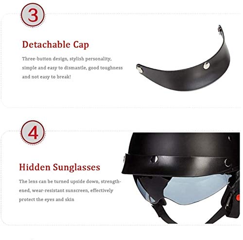 Casque moto rétro avec visière intégrée protection ECE taille XL - 6