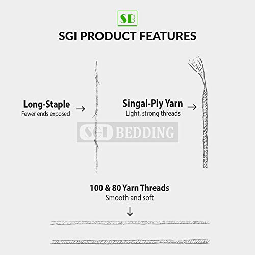 Sgi Queen Pillowcases Set - Of 2-1000 Thread Count 100% Cotton Bedding White Solid #TOP2